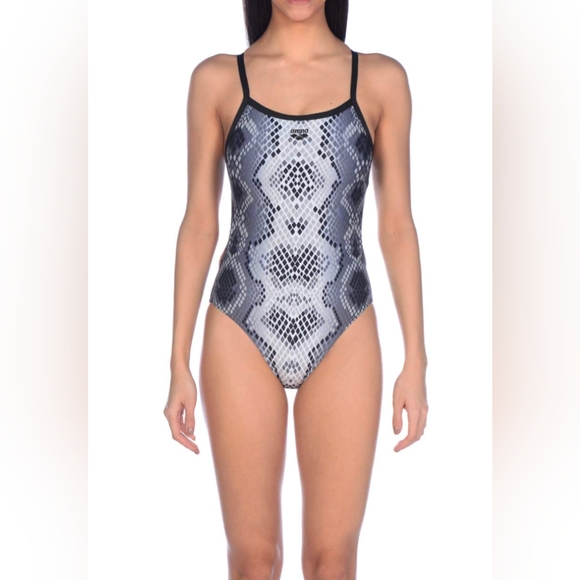 arena Other - Women's Black and Gray Snakeskin Swimsuit